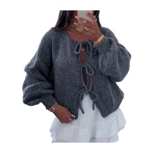 (M, Dark Grey) Gilet cardigan ample pour l'automne.