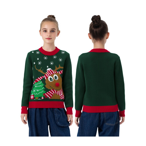 (6 Years, Green Kid) Pull de Noël et enfants 2