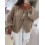 (M, Khaki) Gilet cardigan ample pour l'automne. 3