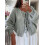 (M, Light Grey) Gilet cardigan ample pour l'automne. 4