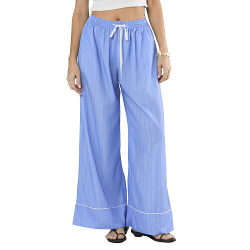 (L, Blue) Γυναικείο boxer παντελόνι lounge παντελόνι