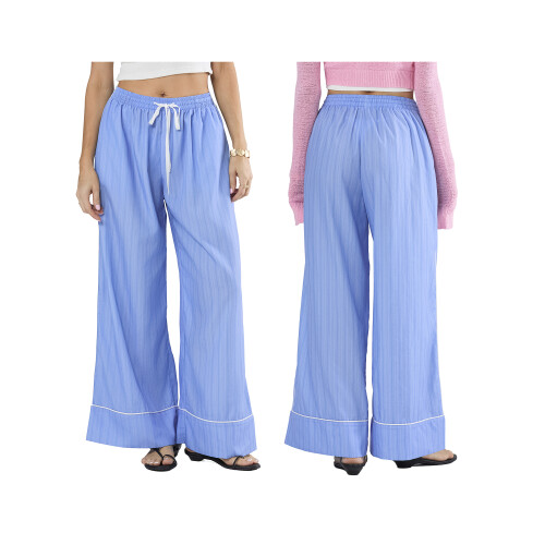 (L, Blue) Γυναικείο boxer παντελόνι lounge παντελόνι 1