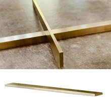 Brushed Brass Floor Transition Strip for Doorway, Solid Brass Threshold for Tile to Wood, 3x15mm