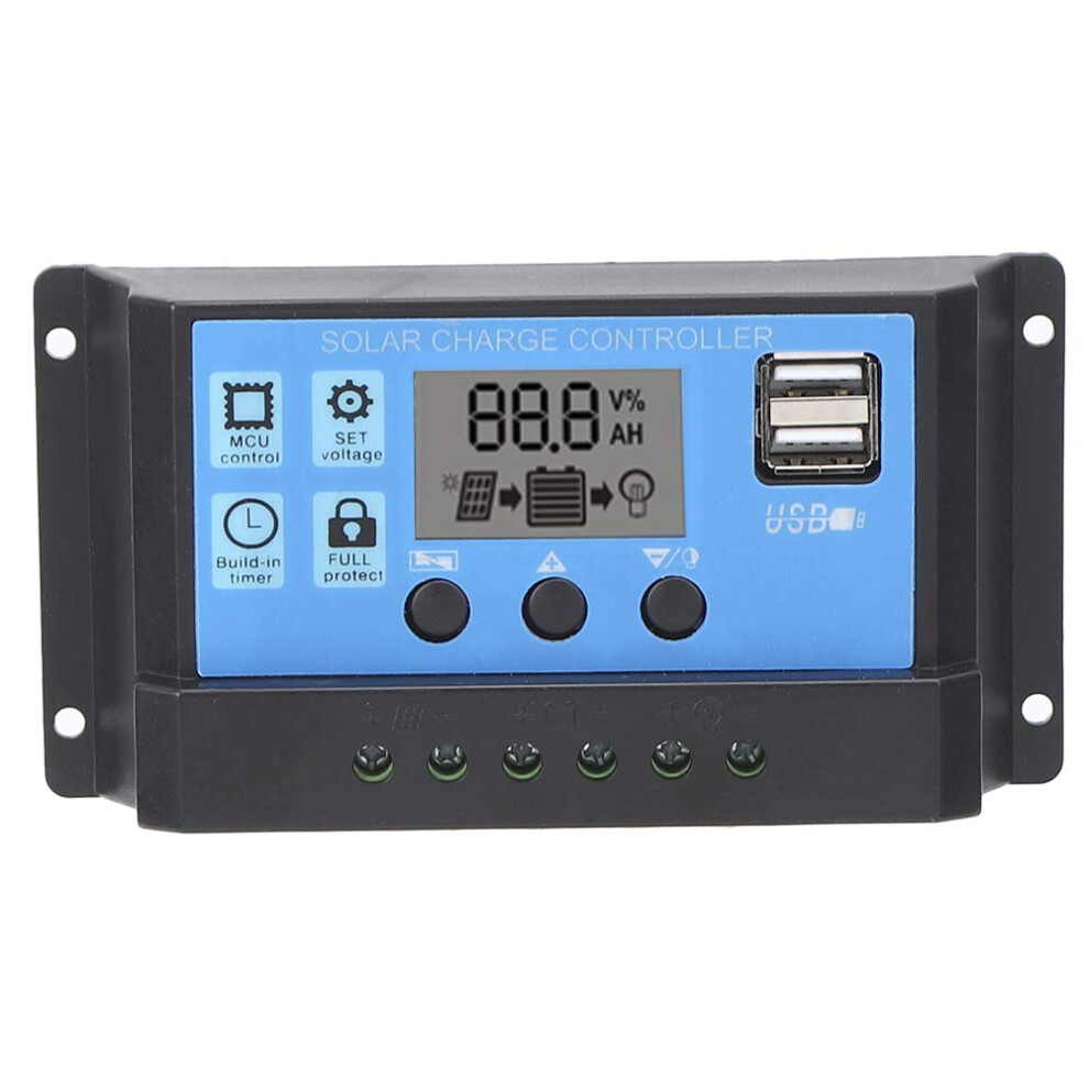 Solar Charge Controller 30A Dual Usb Pwm Lcd Display 12V 24V Automatic Voltage Detection 9169991071510