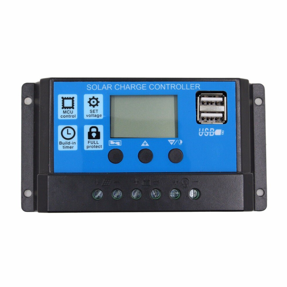 20A Pwm Solar Charge Controller 12V 24V Auto Detect With Lcd Display And Dual Usb For Offgrid 9073542360216