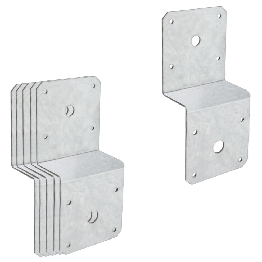 6 Pcs Z Bracket Tie Plate, Galvanized Steel Joist Bracket For 4X4 And 2X4, Rustresistant Brace For Deck, Pergola, Wood Projects 9053599446767