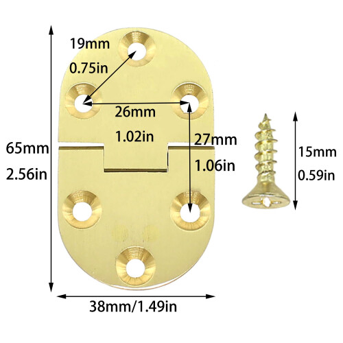 2PCS Solid Brass Folding Table Hinges 90 Drop Leaf with Screws for Coffee and Sewing Tables 1