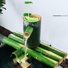 Bamboo Water Fountain 40cm Japanese Style with Pump for Indoor Outdoor Zen Decoration