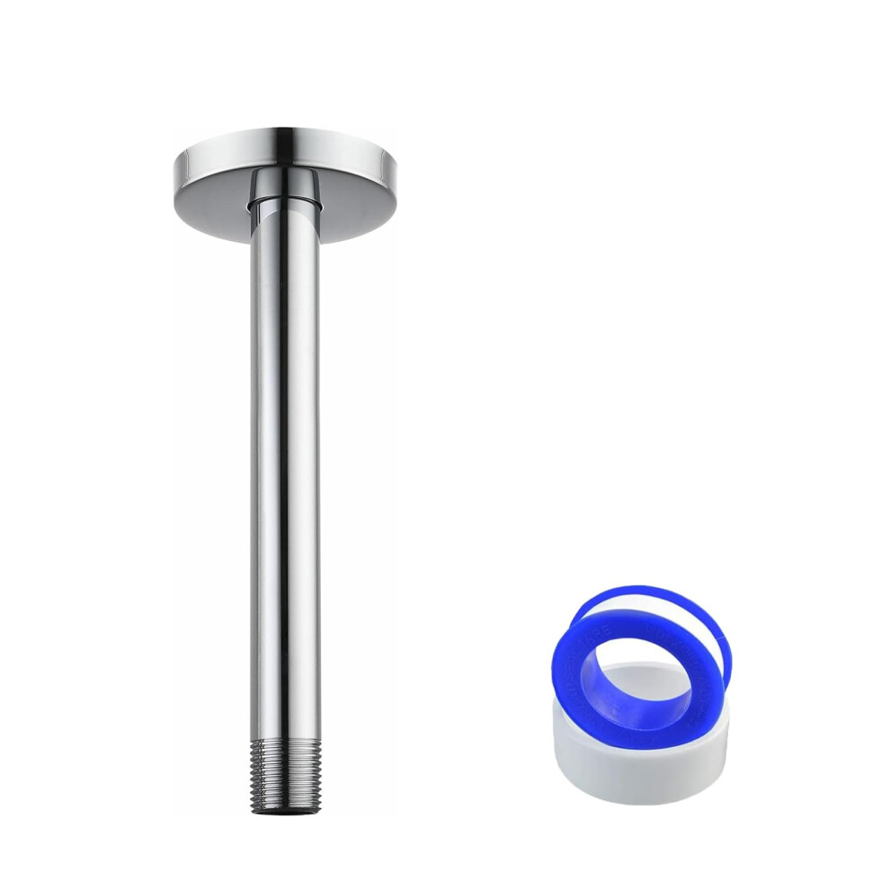 Ceiling Mounted Shower Arm 8 Inch Polished Chrome Rain Shower Head Extension Pipe With Flange 9771547120773
