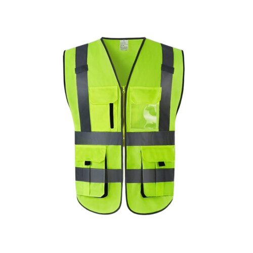 Reflective Safety Vest  Visibility Yellow with 360 Strips and Multiple Pockets for Construction