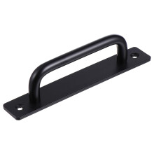 Barn Door Handle Black Aluminum Alloy 8.26 Inch Sliding Door Pull with Matte Black Finish for Wood Doors