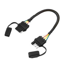 4 Way Trailer Wiring Extension 12 Inch 4 Pin Connector with Rubber Dust Cover 16 AWG Copper Wire