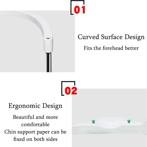 Optometry Chin Rest with Adjustable Height Knob, Ergonomic Vision Testing Forehead Support 1