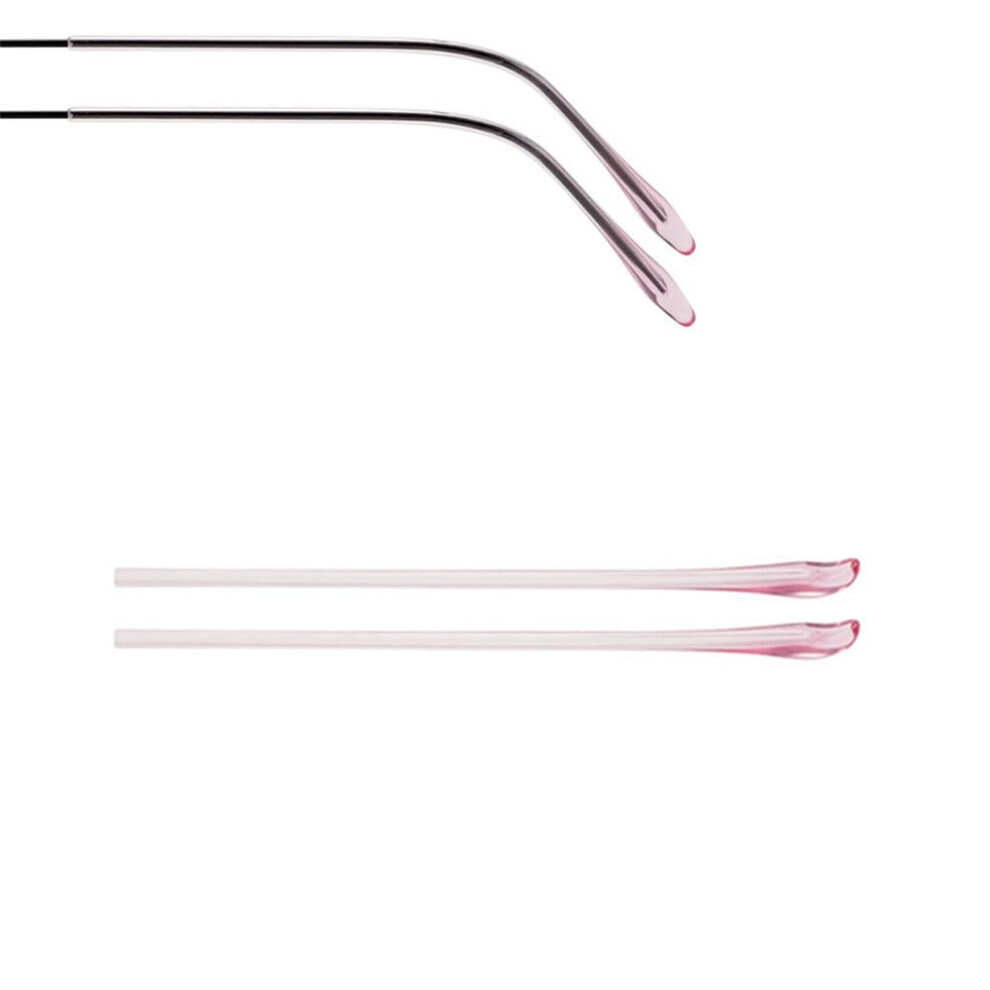 Pink Eyeglass Temple Tips and Ear Sock Sleeves 1.4mm Anti Slip Comfort for Thin Metal Frames