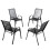 Birchtree BIRCHTREE Garden Chairs Set of 4 Stackable Black 11