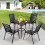 Birchtree BIRCHTREE Garden Chairs Set of 4 Stackable Black 6