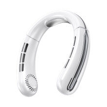 Wearable Bladeless Fan with Digital Display, 4000mAh Battery, Adjustable Airflow for Travel