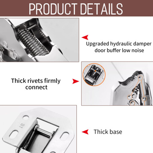 4Pack Soft Close Concealed Cabinet Hinges 90 Frameless NoDrill for Kitchen Cupboards 2