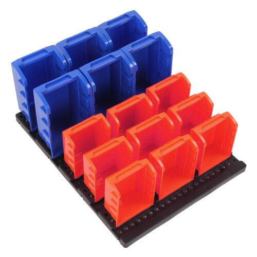 30PCS Wall Mounted Storage Bins & Backboards | Shed Shelving Tool Organiser