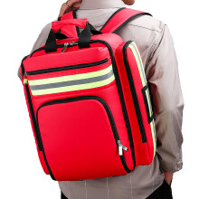 Waterproof First Aid Kit Bag Large Capacity with Reflective Safety Strips and Adjustable Strap Red