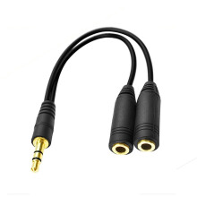 3.5mm Headphone Splitter Cable Dual Audio Sharing for Two Headphones with Clear Balanced Sound