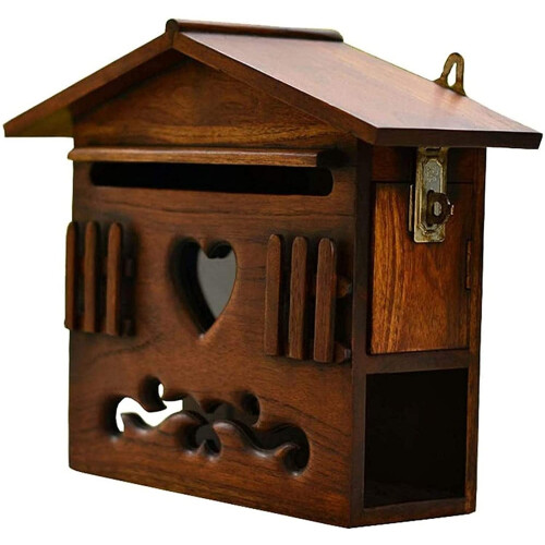 Weatherproof Wall Mount Mailbox with Lockable Front Door, Large Capacity Outdoor Post Box