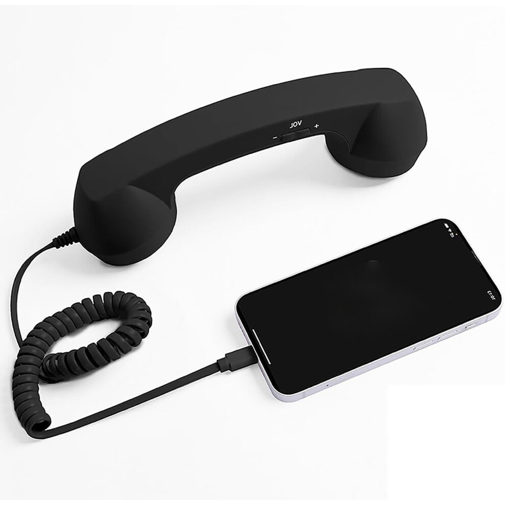 Retro Phone Handset Bluetooth And Typec Vintage Telephone Receiver With Mic For Iphone And Android Black 9073542397540