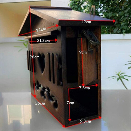Weatherproof Wall Mount Mailbox with Lockable Front Door, Large Capacity Outdoor Post Box 2