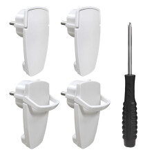 4 Fiches Coudées Schuko, Fiche Plate 250 V, Fiche D'Alimentation avec Poignée Pliable, Fiche de Contact de Protection avec Tournevis, Prise UE