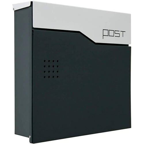 Outdoor Mailbox Weatherproof Locking Galvanized Steel Wall Mount with Key for Secure Mail