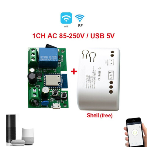 Tuya  Wifi  AC85-250V Relay Module Wireless Remote Control Inching Self-Locking Timering Receiver 1
