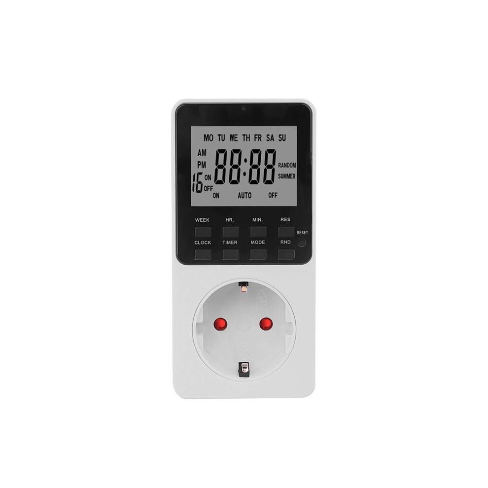 Electronic Digital Kitchen Socket Outlet 230V 7 Day 12/24 Hour Programmable Timing Eu Plug 6032879126004