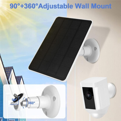 Solar Panel for Outdoor Security Camera,5W Waterproof Solar Panels Charger for  Spotlight Cam /Pro 2