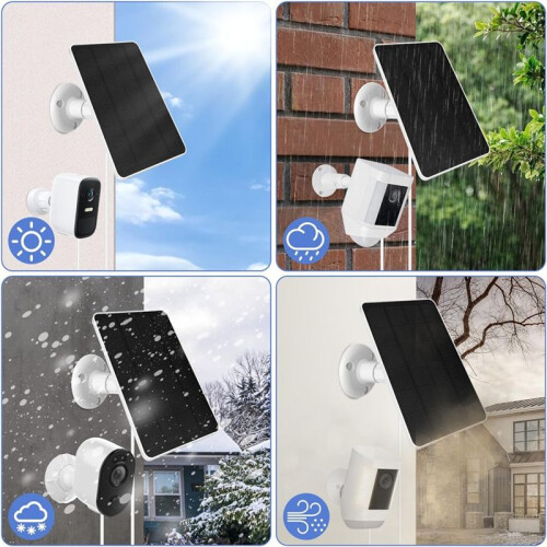Solar Panel for Outdoor Security Camera,5W Waterproof Solar Panels Charger for Ring Spotlight Cam /Pro 2