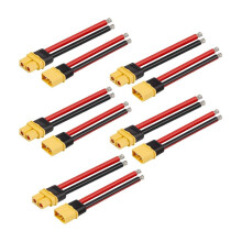 Conectores Hembra y Macho XT60 de 5 Pares con Cable de Silicona de 100 mm y 10 AWG para Batería Lipo RC FPV Racing Drone