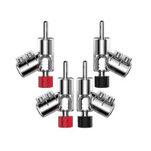 M21R Real Rhodium Plated 45 Degree Banana Connector Double Screw Speaker Locking Banana Plug Rhodium Plated