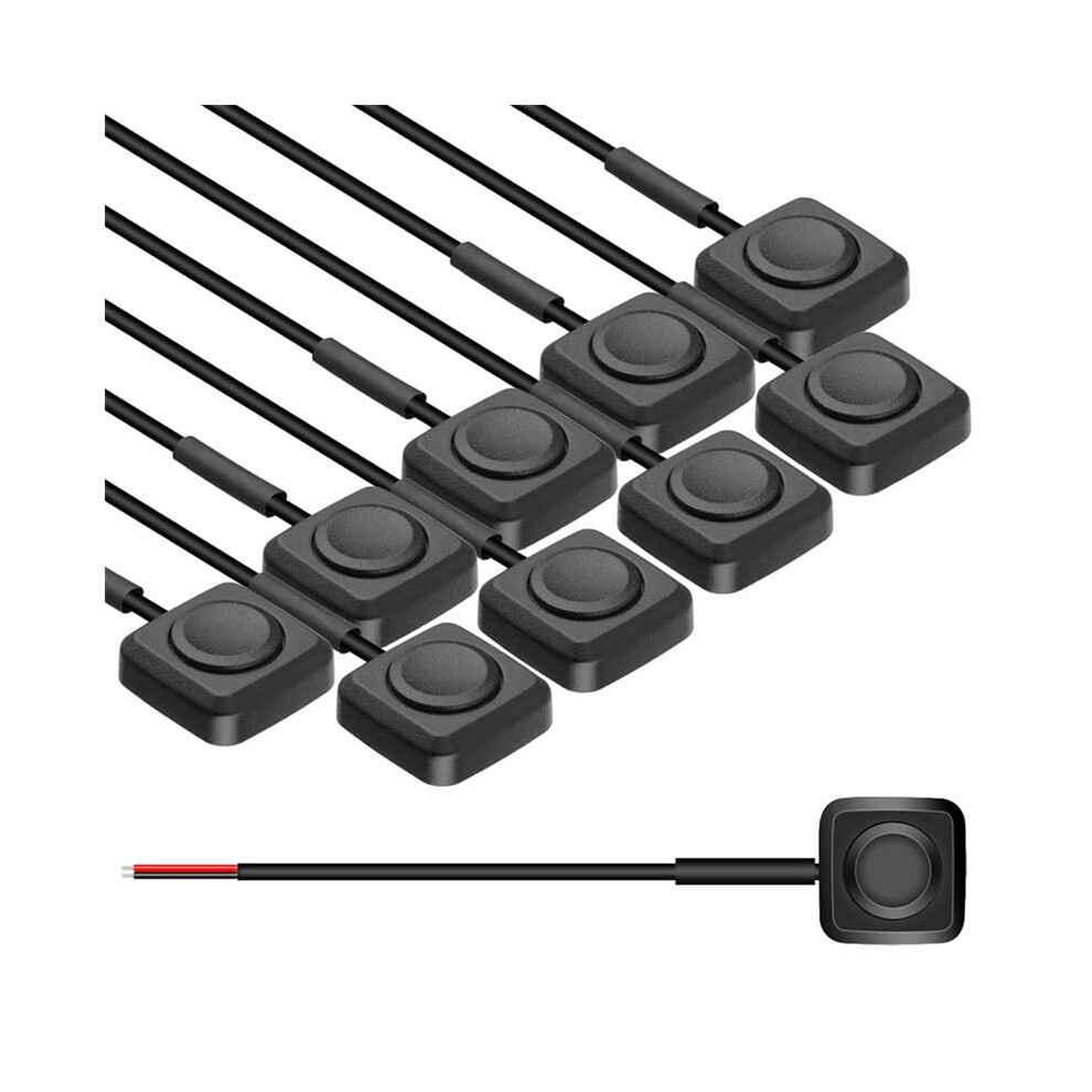 10Pcs Rocker Switches, Momentary Push Button Surface-Mount /Off Horn Buttons For 12V/24V Industrial Control 4711397547257