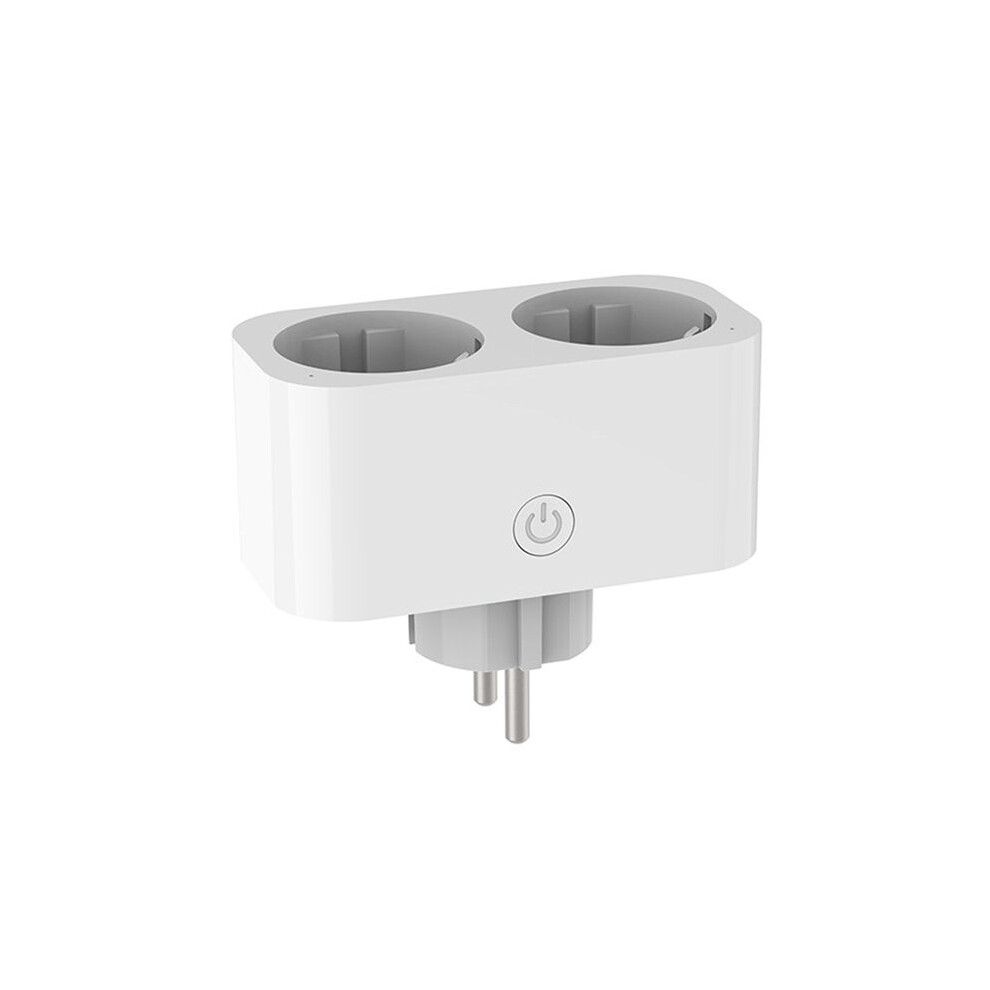 Tuya Wifi Dual Plug 16A 2-In-1 Socket Outlet Home Timing App Voice Control Work Cly809 Eu Plug 6032376335619