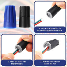 24PCS Waterproof Wire Connectors, /Black Sealant Twist Nuts Caps for Landscape Light, Splice Terminal Electrical