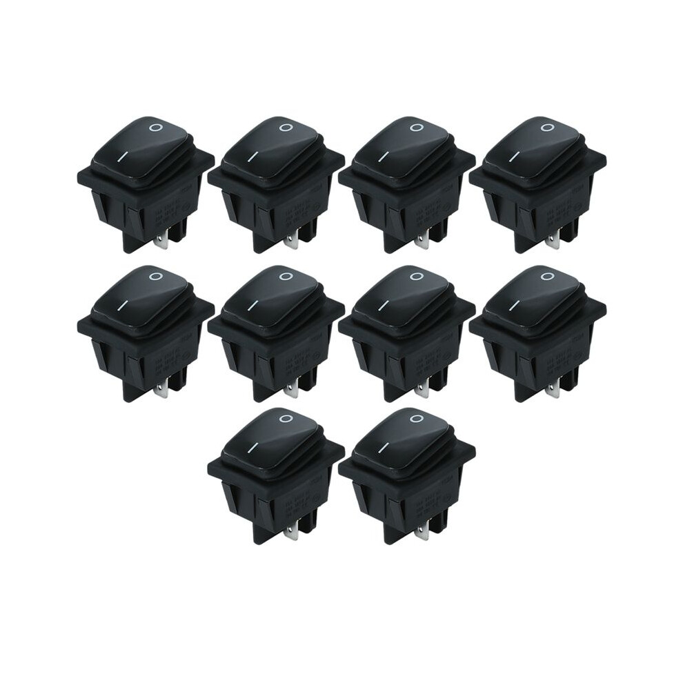 4 Pins Waterproof Rocker 250V 16A Car Boat Button Black 6032225225191