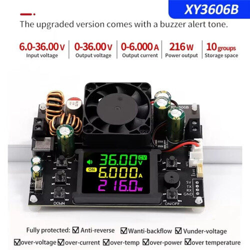 XY3606B 216W Adjustable Voltage Regulator Power Supply+IR Kit  Buck Boost Converter Voltage/Current Step-Down Module 1