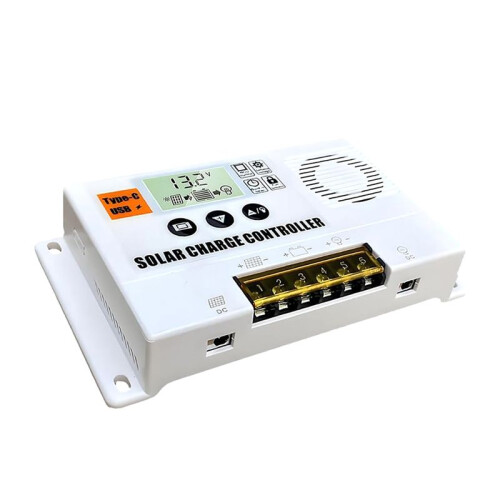 12/24V 30A PWM Solar Charge Controller, Solar Panel Regulator with LCD Display for Lithium and Flooded Batteries