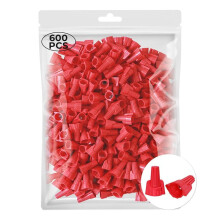 600PCS Red Wire Connectors Nuts, Winged Electrical Wire End Connectors Caps, Twist- Easy Screw Type Connectors