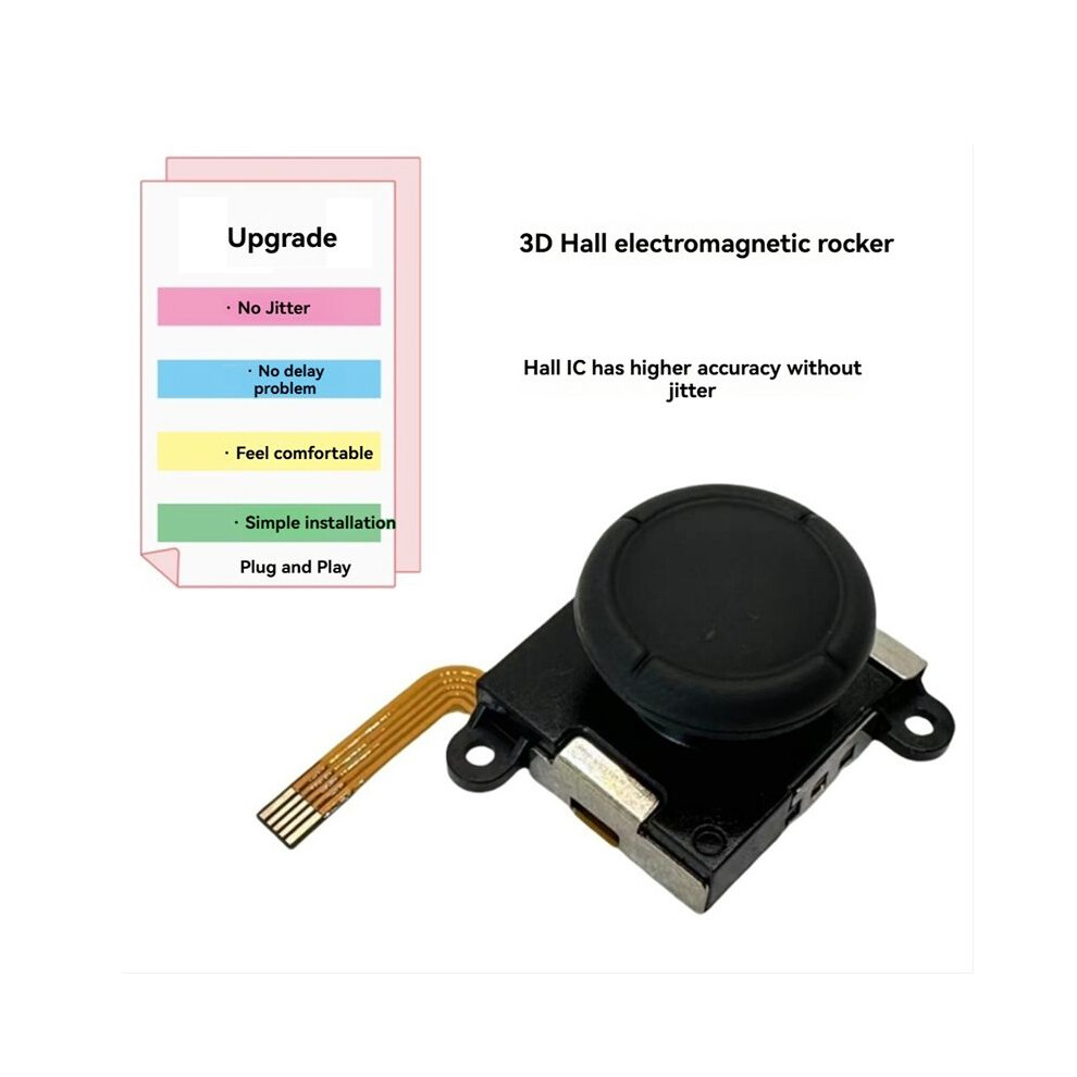 For Switch/Switch Lite/Switch Oled Joycon Tmr Electromagnetic Joystick Anti-Drift Tunnel Magnetic Resistance Joystick A Black 4852693526062