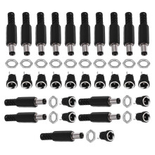 15 Sets -Stromanschlüsse, 5,5-mm-Stecker, Männliche und Weibliche Klinkenbuchsen, Schraubenmuttern, Adapter für die Schalttafelmontage