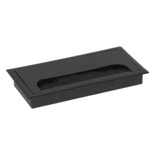 80x160 Office Desk Threading Box Computer Table Wire Hole Cover Threading Hole Square Brush Cover Plate Black 80x160