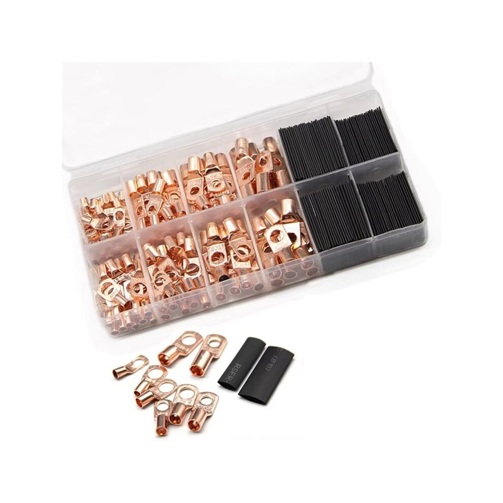 260Pcs Peeping Copper Tube Terminal Sc Wiring Terminal Copper Nose Heat Shrink Tube Combination 4711602676178