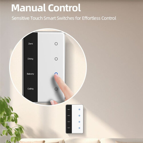 TUYA Zigbee DIY Name  2 Gang  Touchscreen  US Type Work with Tuya Alexa  Home Voice Control 1