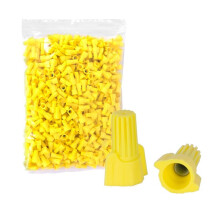 500 PCS Yellow Winged Wire Connectors, AWG 18-10, Easy Twist- Screw Ribbed Cap for Quick Connection