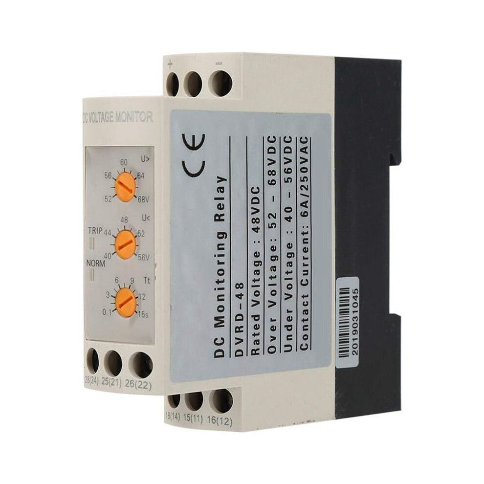 Overvoltage And Undervoltage Protector 48V Relay 35Mm Rail With Led Lights For Motor 52-68V 40-56V(Dc48v) 6033792980360